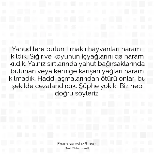 Ayetbul | Kuran Mealleri | Quran | Enam suresi 146. ayet