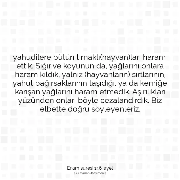 Ayetbul | Kuran Mealleri | Quran | Enam suresi 146. ayet