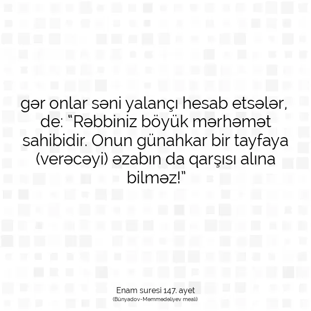 Ayetbul | Kuran Mealleri | Quran | Enam suresi 147. ayet