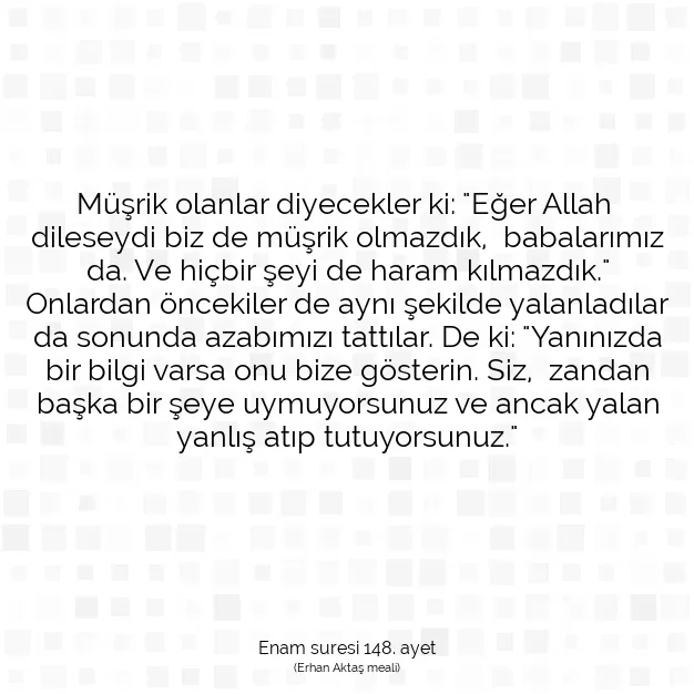 Ayetbul | Kuran Mealleri | Quran | Enam suresi 148. ayet