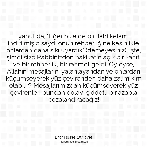 Ayetbul | Kuran Mealleri | Quran | Enam suresi 157. ayet