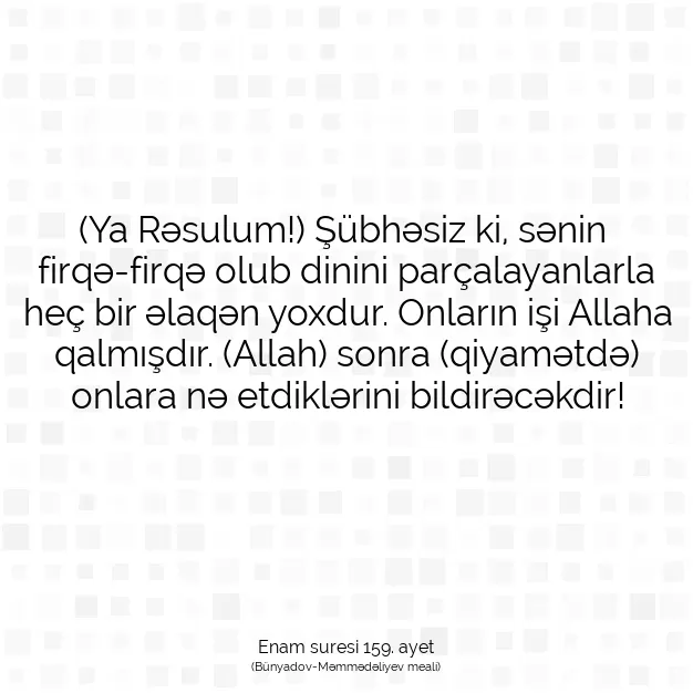 Ayetbul | Kuran Mealleri | Quran | Enam suresi 159. ayet