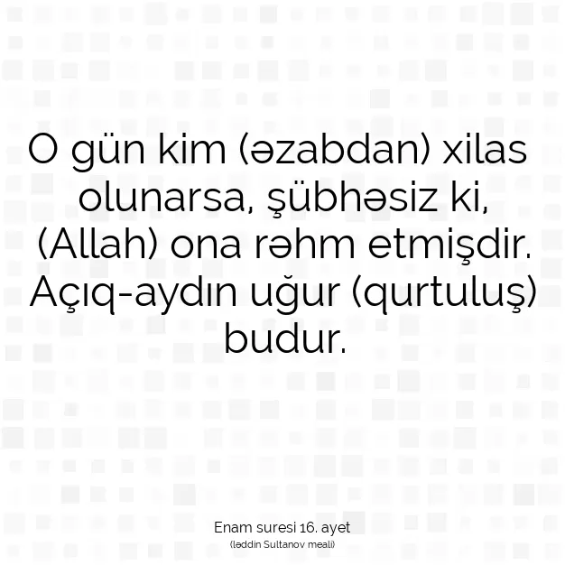 Ayetbul | Kuran Mealleri | Quran | Enam suresi 16. ayet