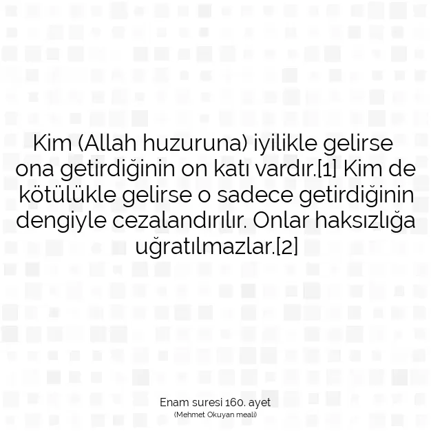 Ayetbul | Kuran Mealleri | Quran | Enam suresi 160. ayet