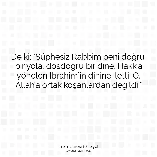 Ayetbul | Kuran Mealleri | Quran | Enam suresi 161. ayet