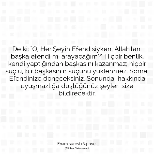 Ayetbul | Kuran Mealleri | Quran | Enam suresi 164. ayet