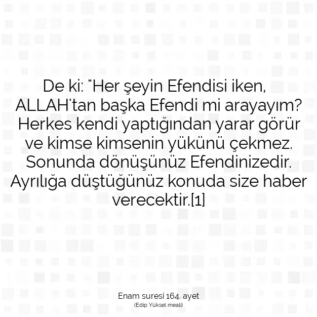 Ayetbul | Kuran Mealleri | Quran | Enam suresi 164. ayet