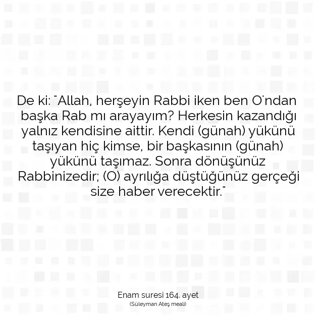 Ayetbul | Kuran Mealleri | Quran | Enam suresi 164. ayet