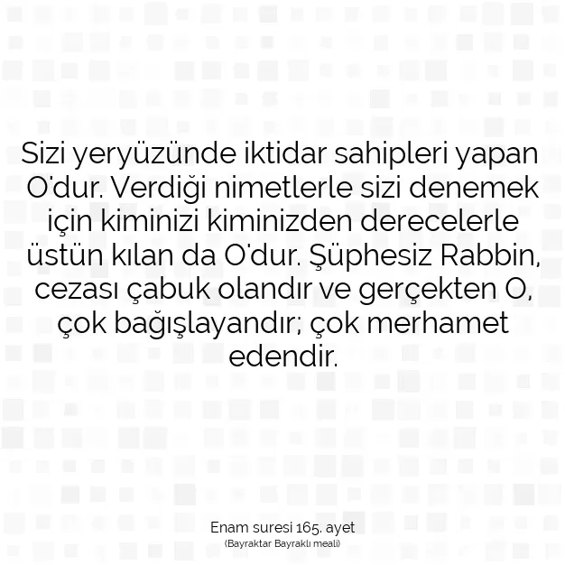 Ayetbul | Kuran Mealleri | Quran | Enam suresi 165. ayet