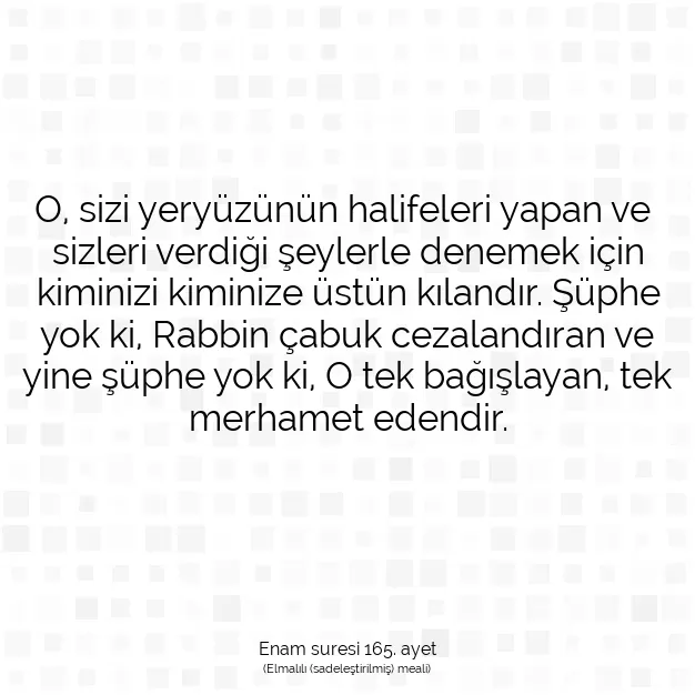 Ayetbul | Kuran Mealleri | Quran | Enam suresi 165. ayet