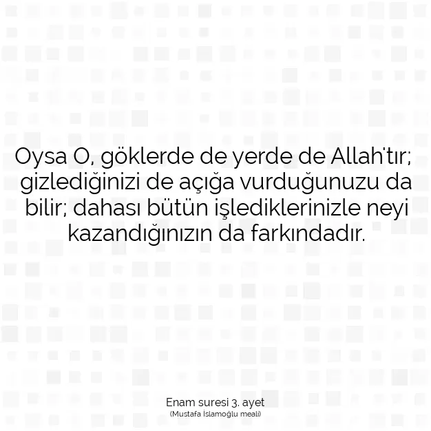 Ayetbul | Kuran Mealleri | Quran | Enam suresi 3. ayet