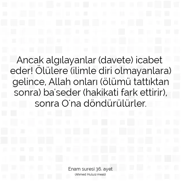 Ayetbul | Kuran Mealleri | Quran | Enam suresi 36. ayet