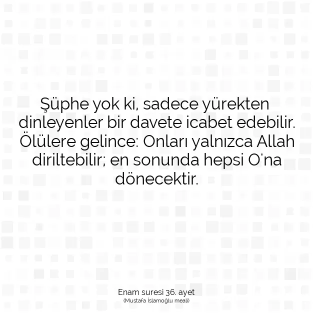 Ayetbul | Kuran Mealleri | Quran | Enam suresi 36. ayet