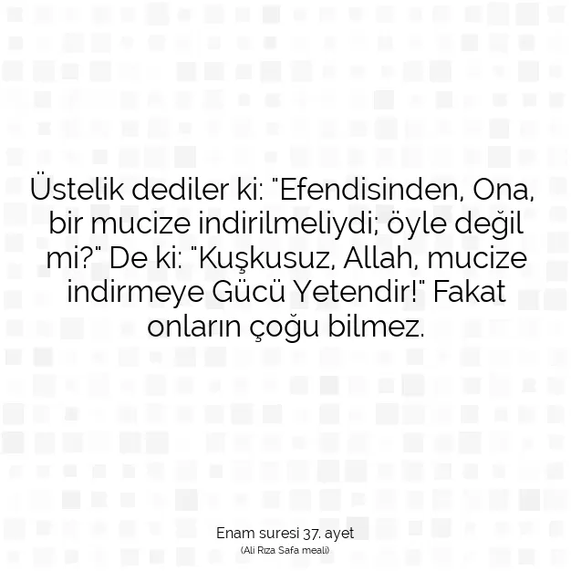 Ayetbul | Kuran Mealleri | Quran | Enam suresi 37. ayet