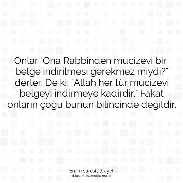 Ayetbul | Kuran Mealleri | Quran | Enam suresi 37. ayet