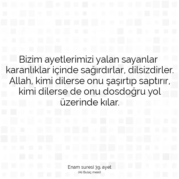 Ayetbul | Kuran Mealleri | Quran | Enam suresi 39. ayet