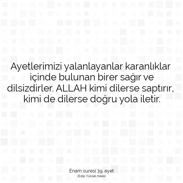 Ayetbul | Kuran Mealleri | Quran | Enam suresi 39. ayet