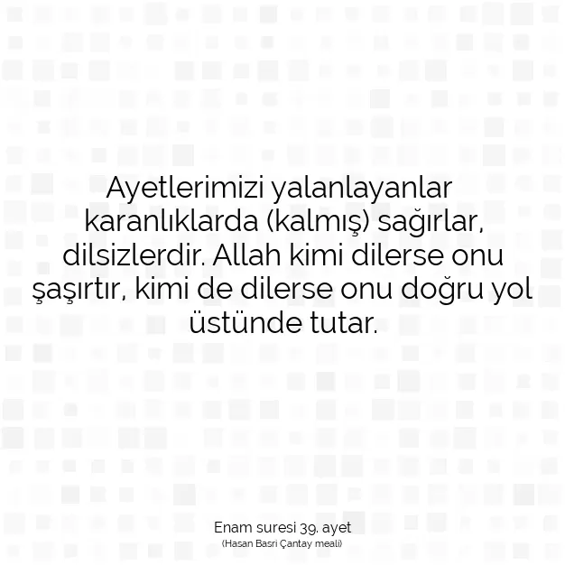 Ayetbul | Kuran Mealleri | Quran | Enam suresi 39. ayet