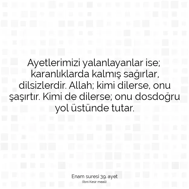 Ayetbul | Kuran Mealleri | Quran | Enam suresi 39. ayet