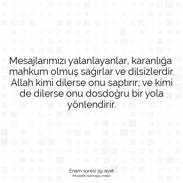 Ayetbul | Kuran Mealleri | Quran | Enam suresi 39. ayet