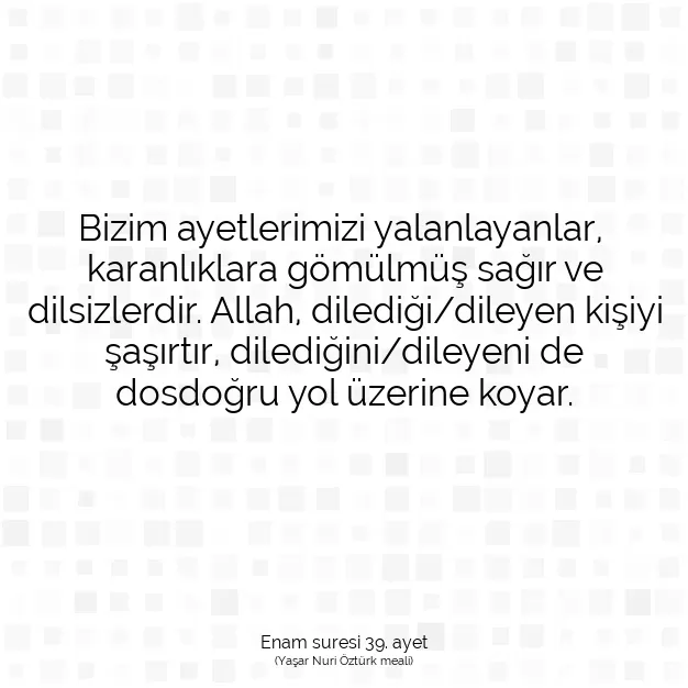 Ayetbul | Kuran Mealleri | Quran | Enam suresi 39. ayet