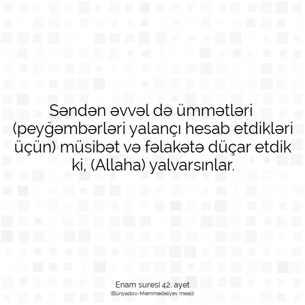 Ayetbul | Kuran Mealleri | Quran | Enam suresi 42. ayet