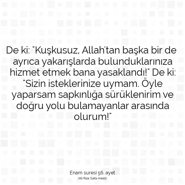 Ayetbul | Kuran Mealleri | Quran | Enam suresi 56. ayet