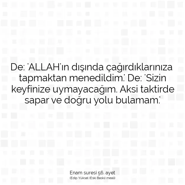 Ayetbul | Kuran Mealleri | Quran | Enam suresi 56. ayet