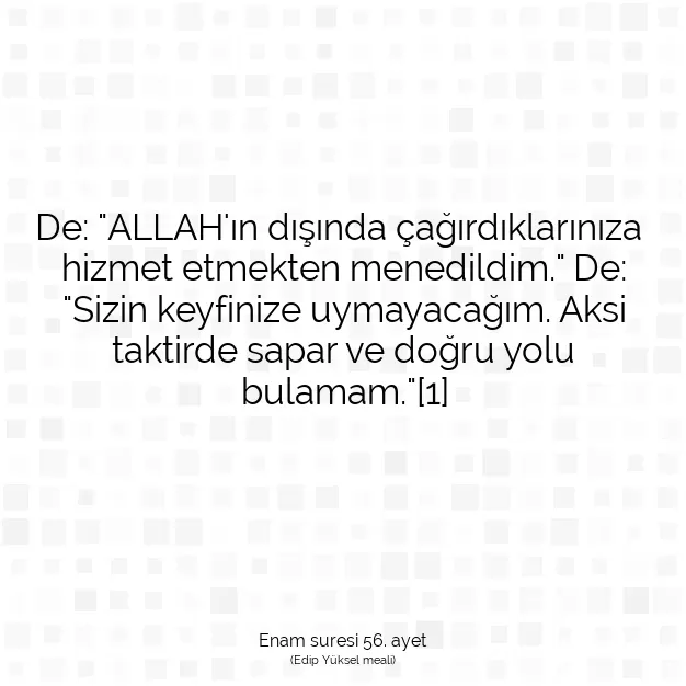 Ayetbul | Kuran Mealleri | Quran | Enam suresi 56. ayet