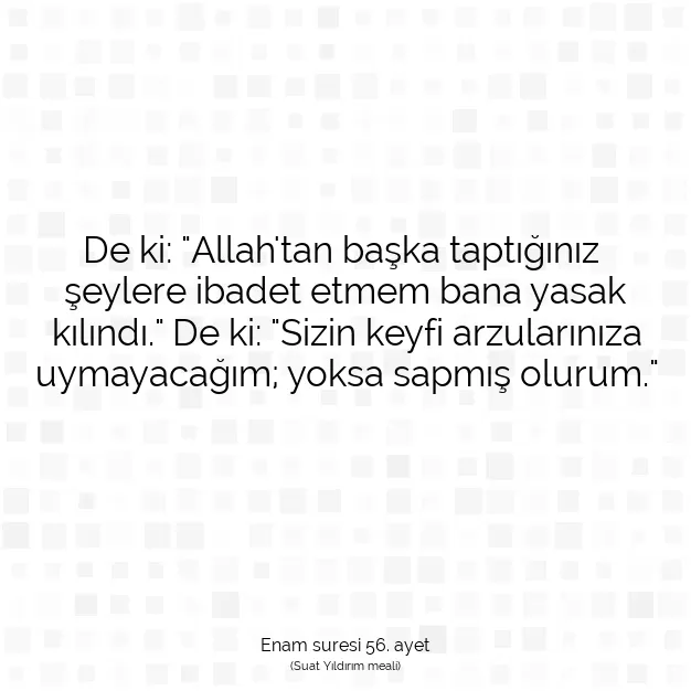 Ayetbul | Kuran Mealleri | Quran | Enam suresi 56. ayet