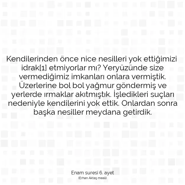 Ayetbul | Kuran Mealleri | Quran | Enam suresi 6. ayet