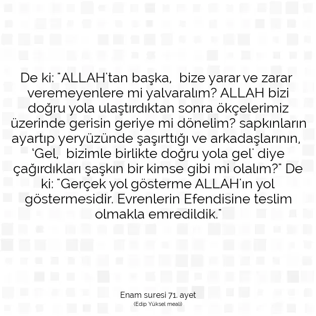 Ayetbul | Kuran Mealleri | Quran | Enam suresi 71. ayet