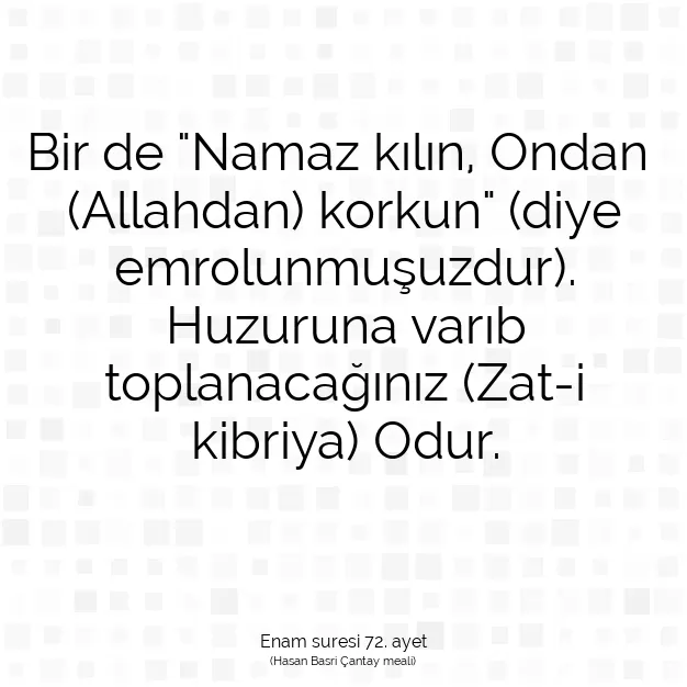 Ayetbul | Kuran Mealleri | Quran | Enam suresi 72. ayet