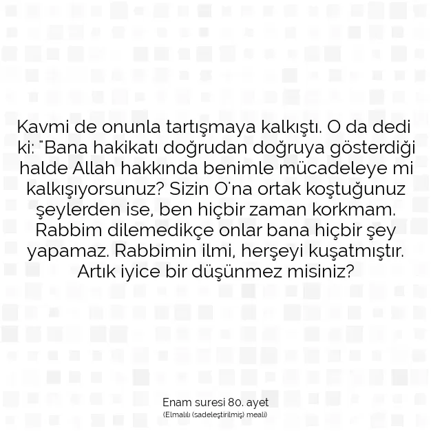 Ayetbul | Kuran Mealleri | Quran | Enam suresi 80. ayet