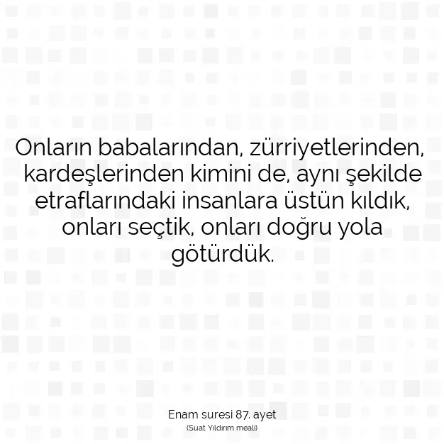 Ayetbul | Kuran Mealleri | Quran | Enam suresi 87. ayet