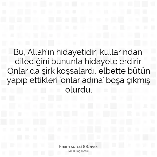 Ayetbul | Kuran Mealleri | Quran | Enam suresi 88. ayet