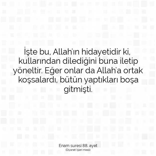 Ayetbul | Kuran Mealleri | Quran | Enam suresi 88. ayet