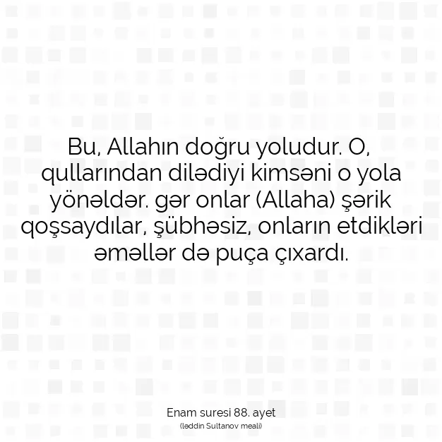 Ayetbul | Kuran Mealleri | Quran | Enam suresi 88. ayet