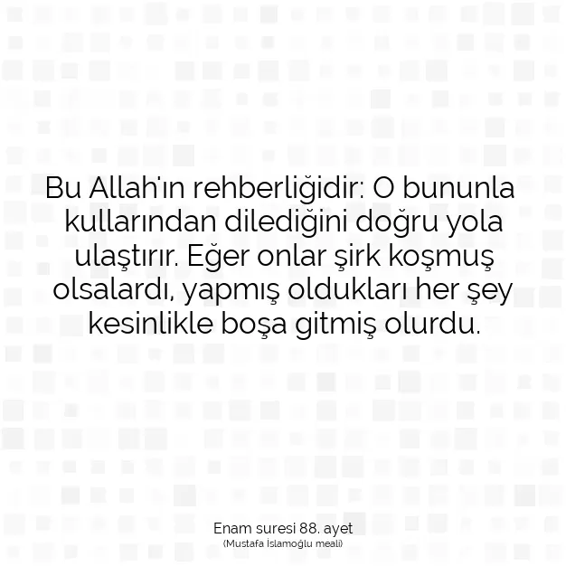 Ayetbul | Kuran Mealleri | Quran | Enam suresi 88. ayet