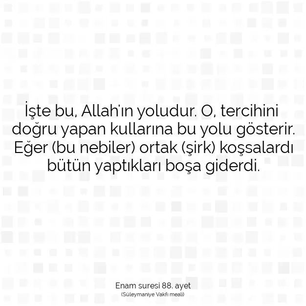 Ayetbul | Kuran Mealleri | Quran | Enam suresi 88. ayet