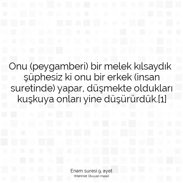 Ayetbul | Kuran Mealleri | Quran | Enam suresi 9. ayet