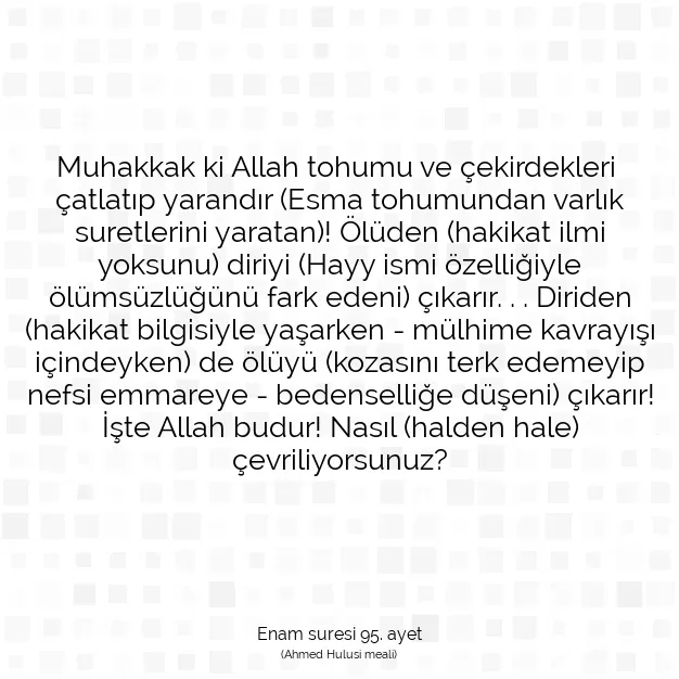 Ayetbul | Kuran Mealleri | Quran | Enam suresi 95. ayet