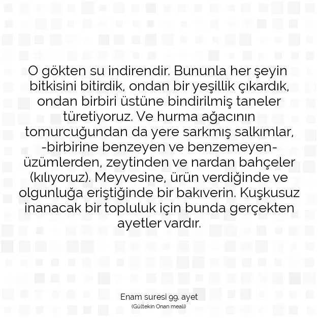 Ayetbul | Kuran Mealleri | Quran | Enam suresi 99. ayet