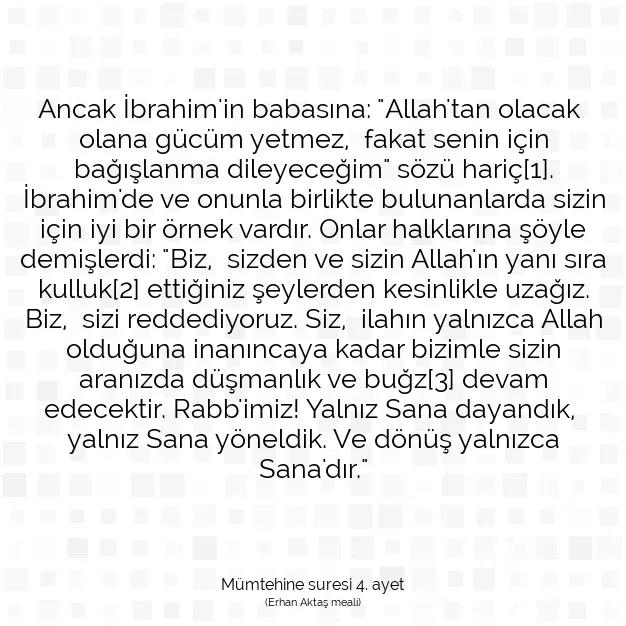 Ayetbul | Kuran Mealleri | Quran | Mümtehine suresi 4. ayet