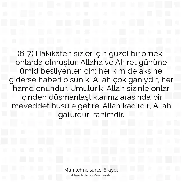 Ayetbul | Kuran Mealleri | Quran | Mümtehine suresi 6. ayet