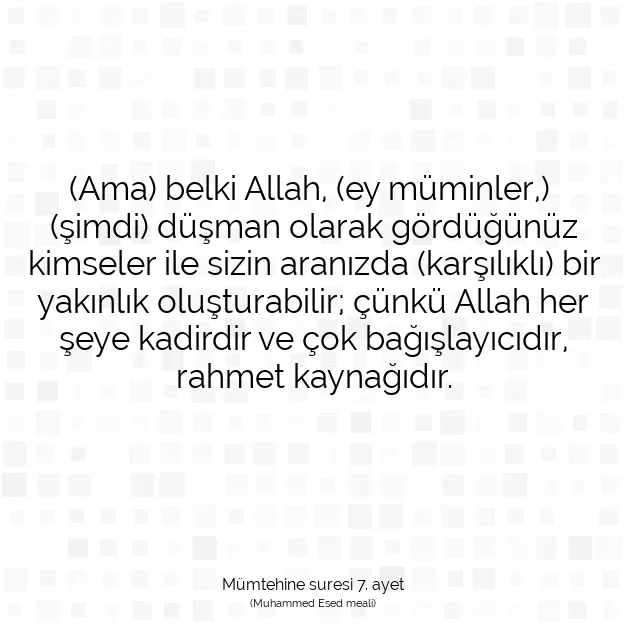 Ayetbul | Kuran Mealleri | Quran | Mümtehine suresi 7. ayet