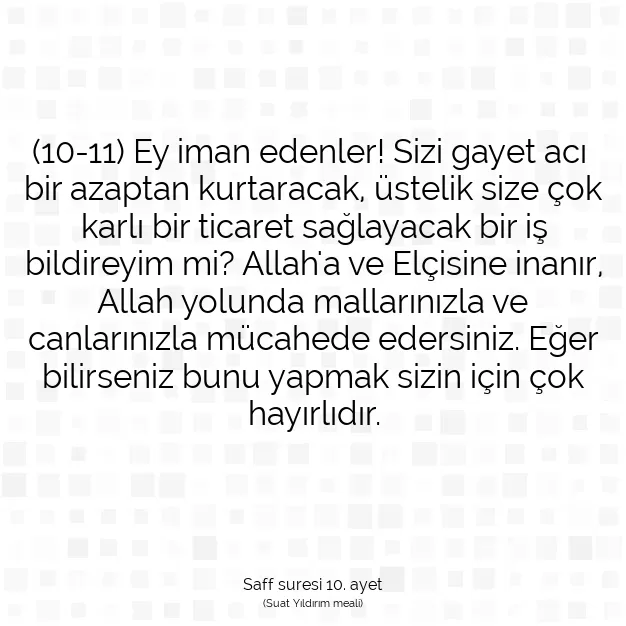 Ayetbul | Kuran Mealleri | Quran | Saff suresi 10. ayet