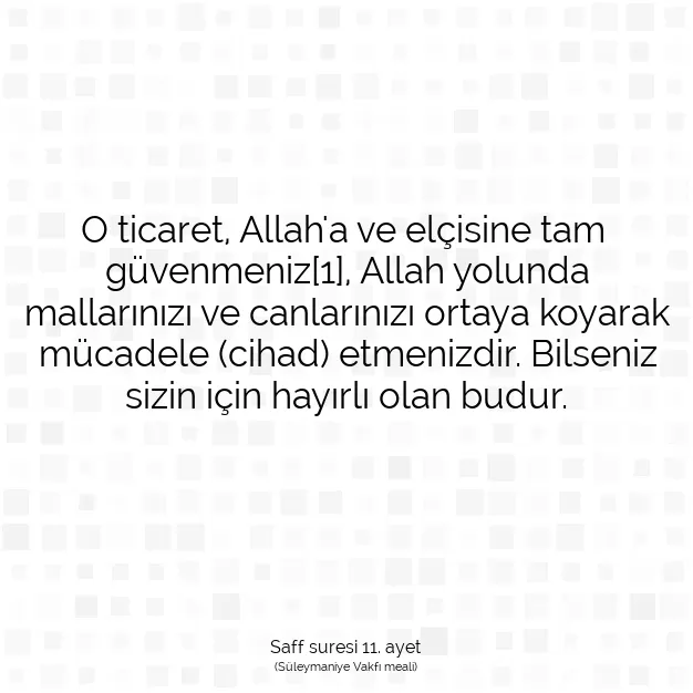 Ayetbul | Kuran Mealleri | Quran | Saff suresi 11. ayet