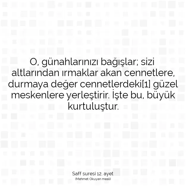 Ayetbul | Kuran Mealleri | Quran | Saff suresi 12. ayet