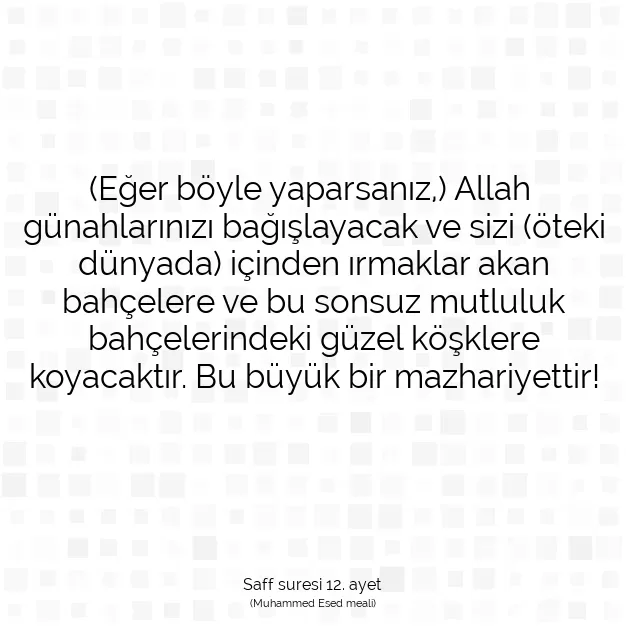 Ayetbul | Kuran Mealleri | Quran | Saff suresi 12. ayet